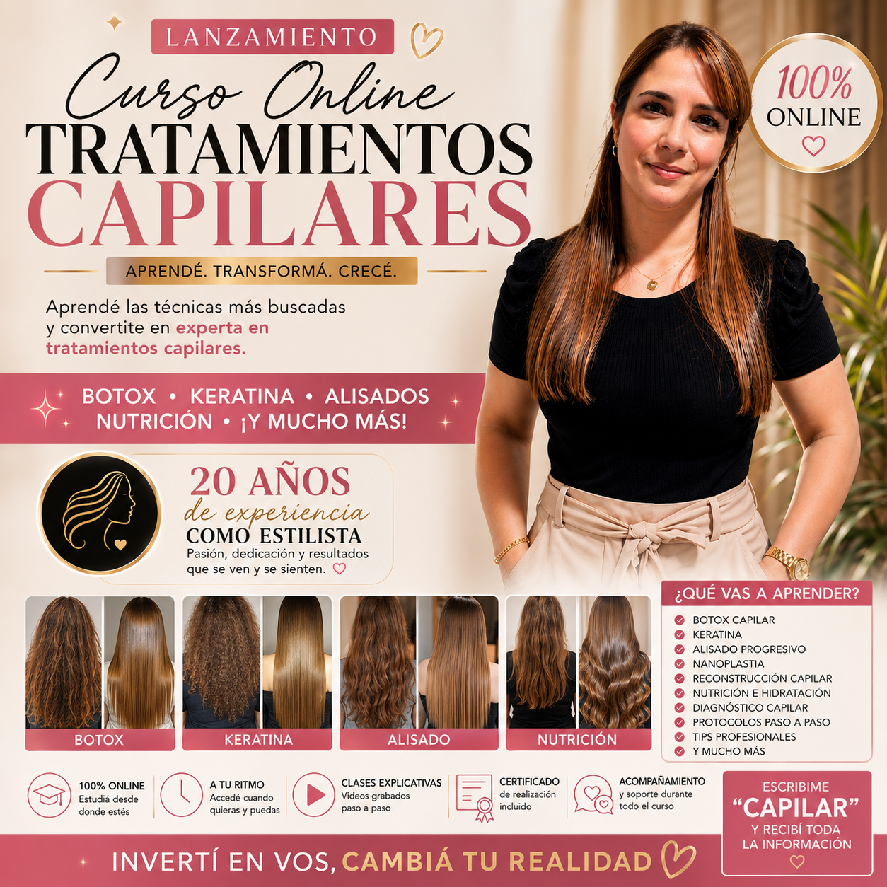 CURSO TRATAMIENTOS CAPILARES 100% ON LINE